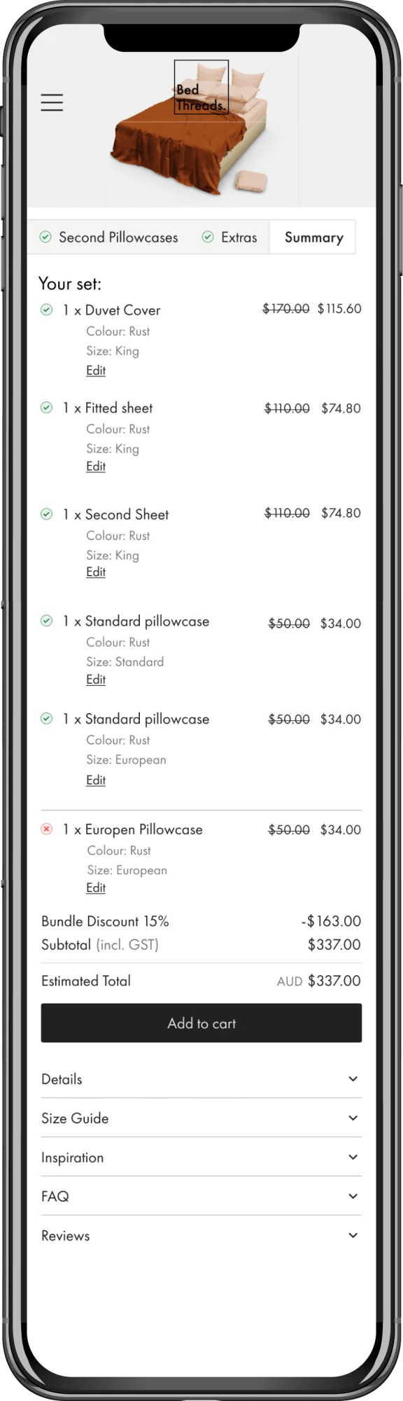 Mobile: summary step with smaller render.