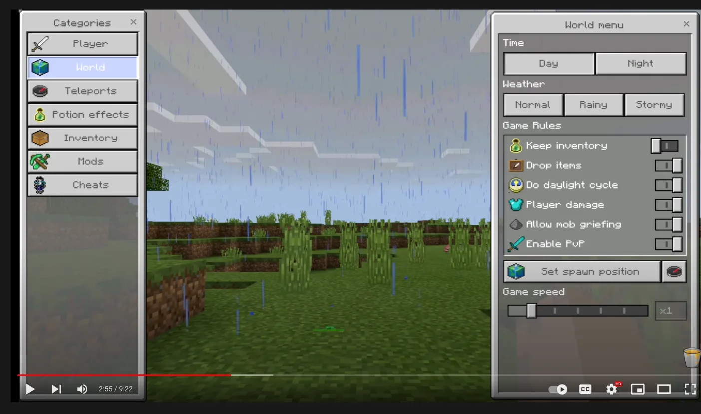 Inspiration: Minecraft-style stacked options.