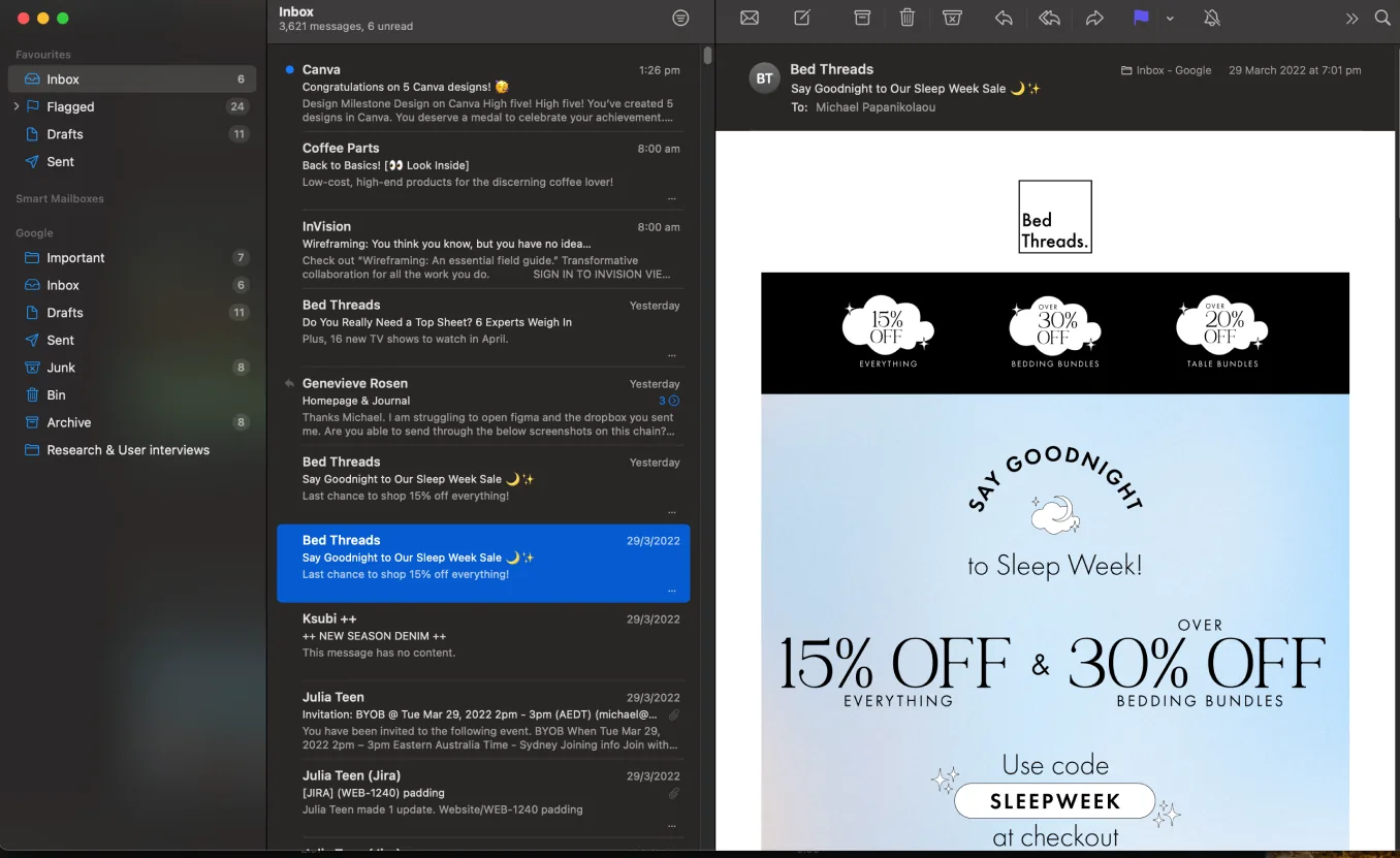 Inspiration: Gmail settings layout.