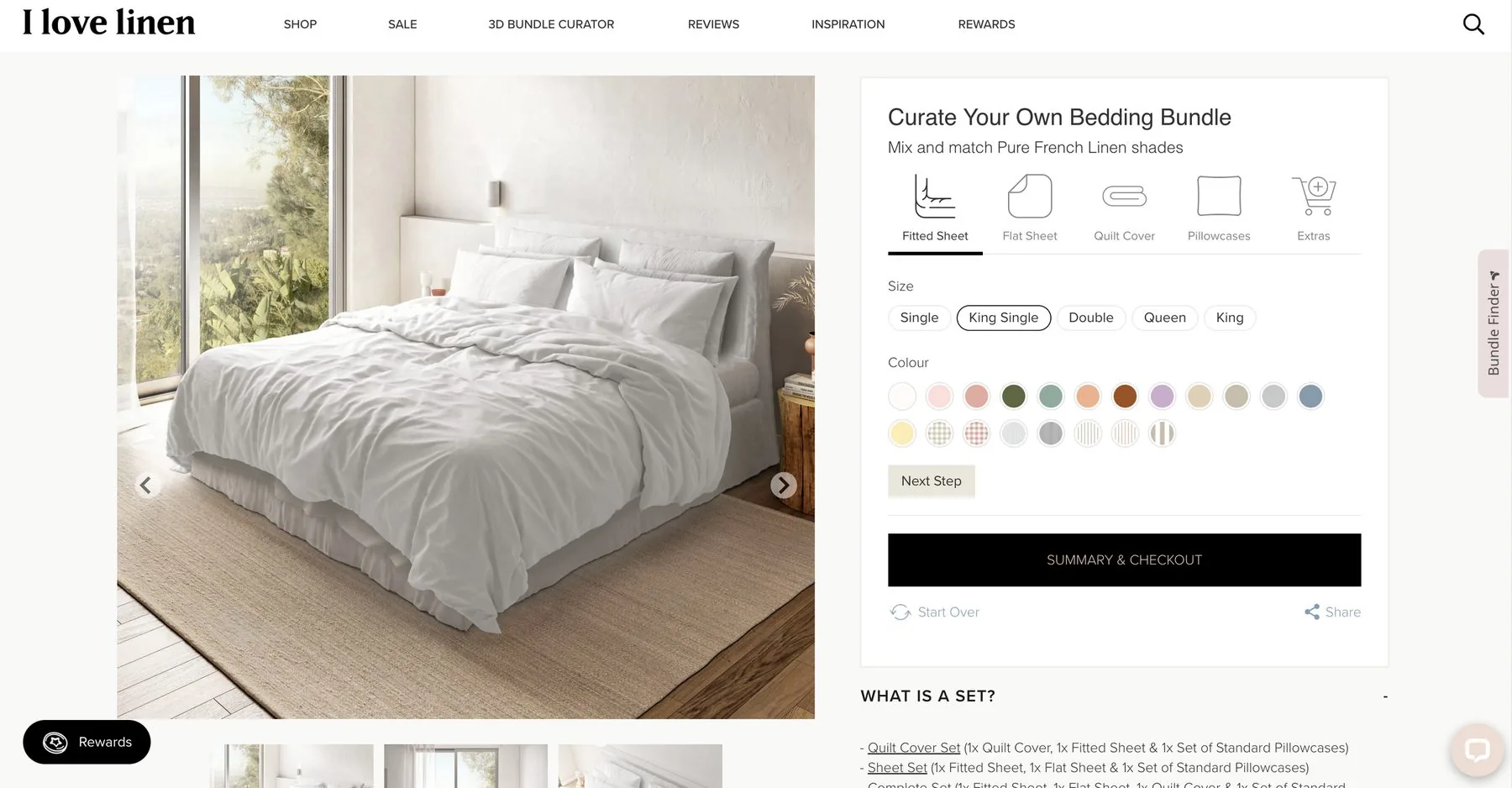Competitor B colour-selection step captured in June 2022, showing the live-render bundle preview reproduced from BYOB.