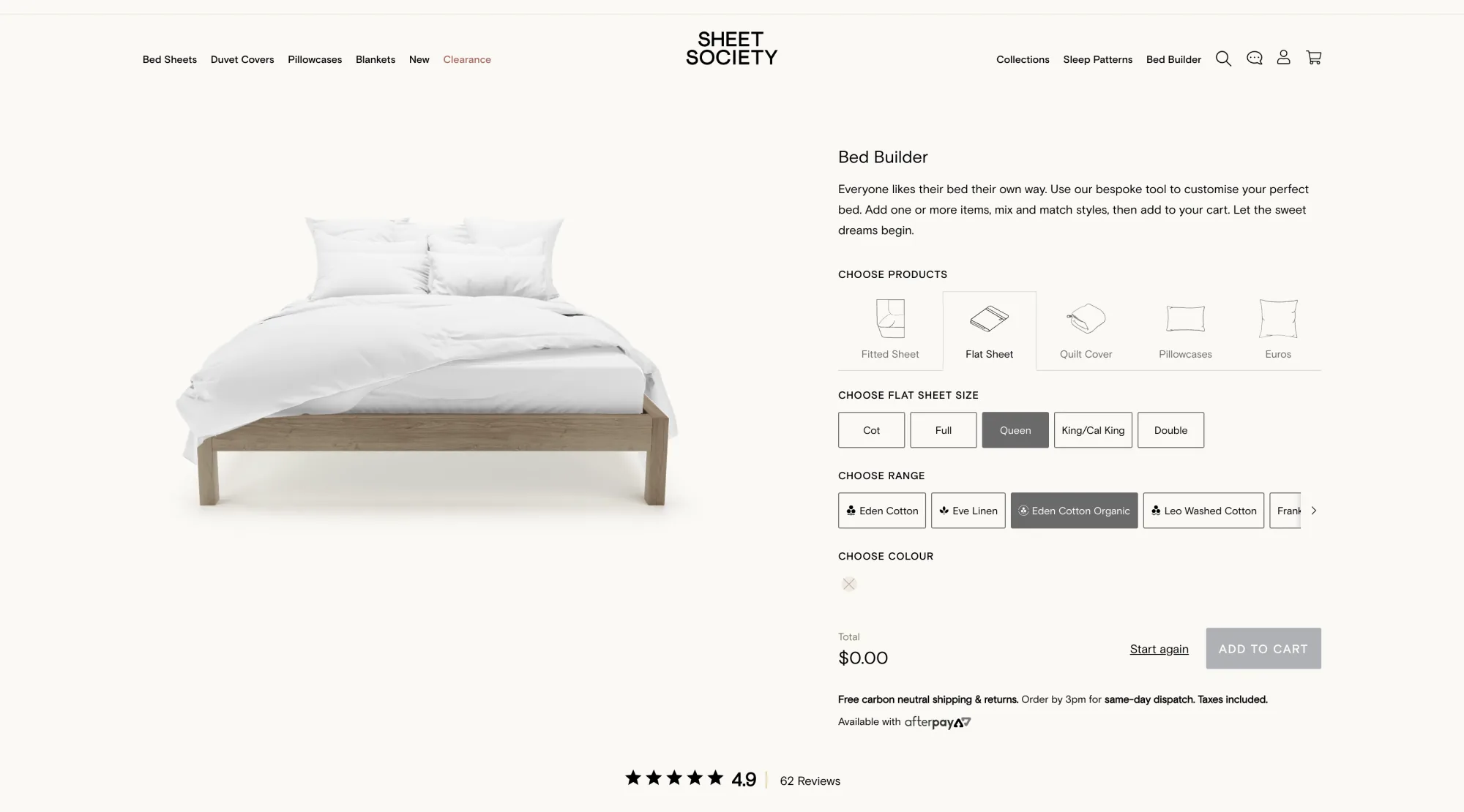 Competitor A bundle configurator captured in June 2022, showing the same swatch row and step-by-step flow.