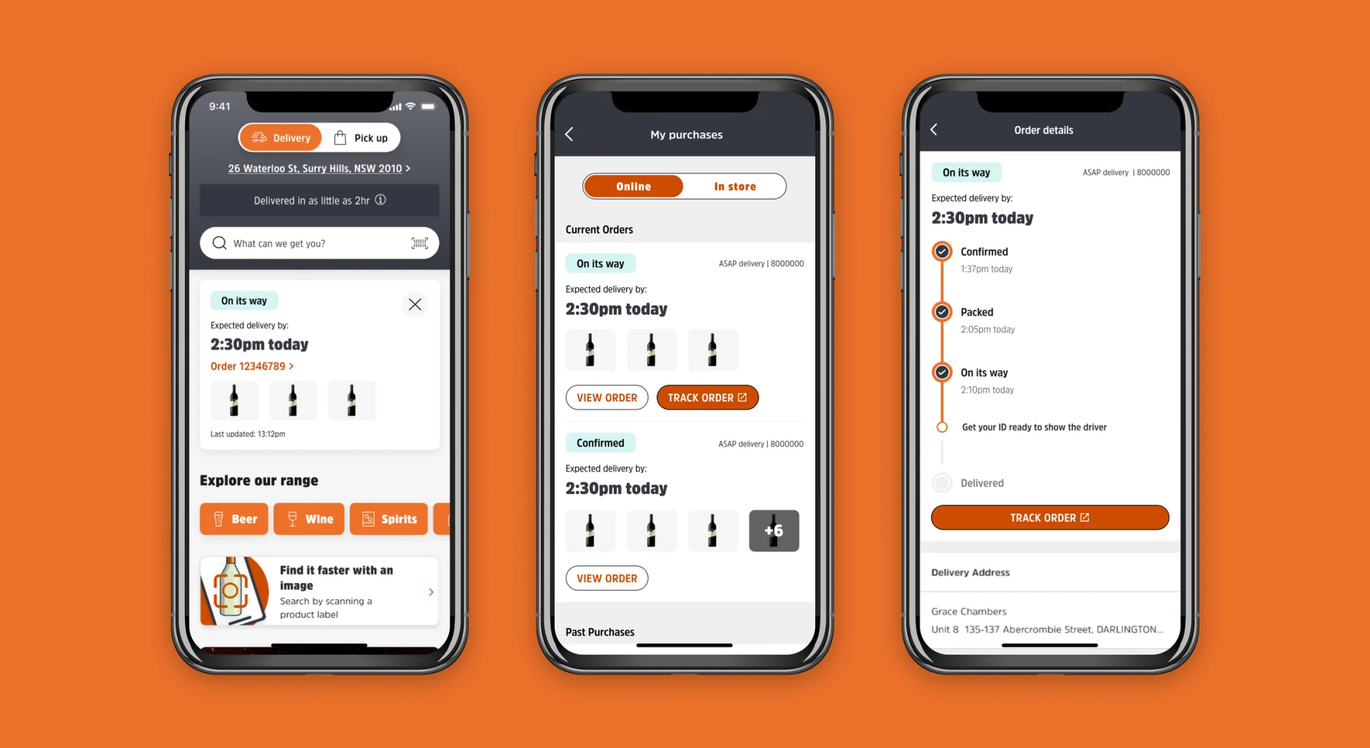 BWS native-app order tracking redesign showing the new status timeline.