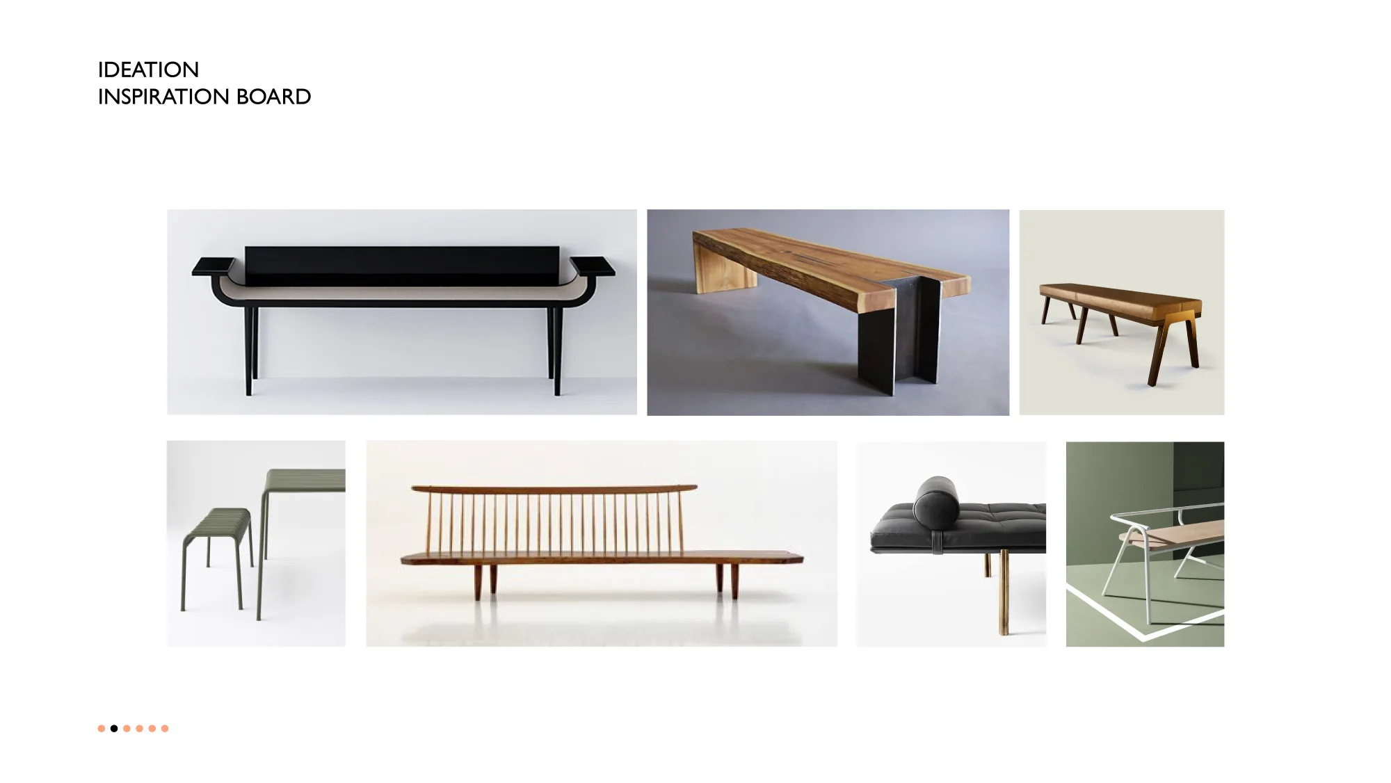 Bea bench: inspiration moodboard.