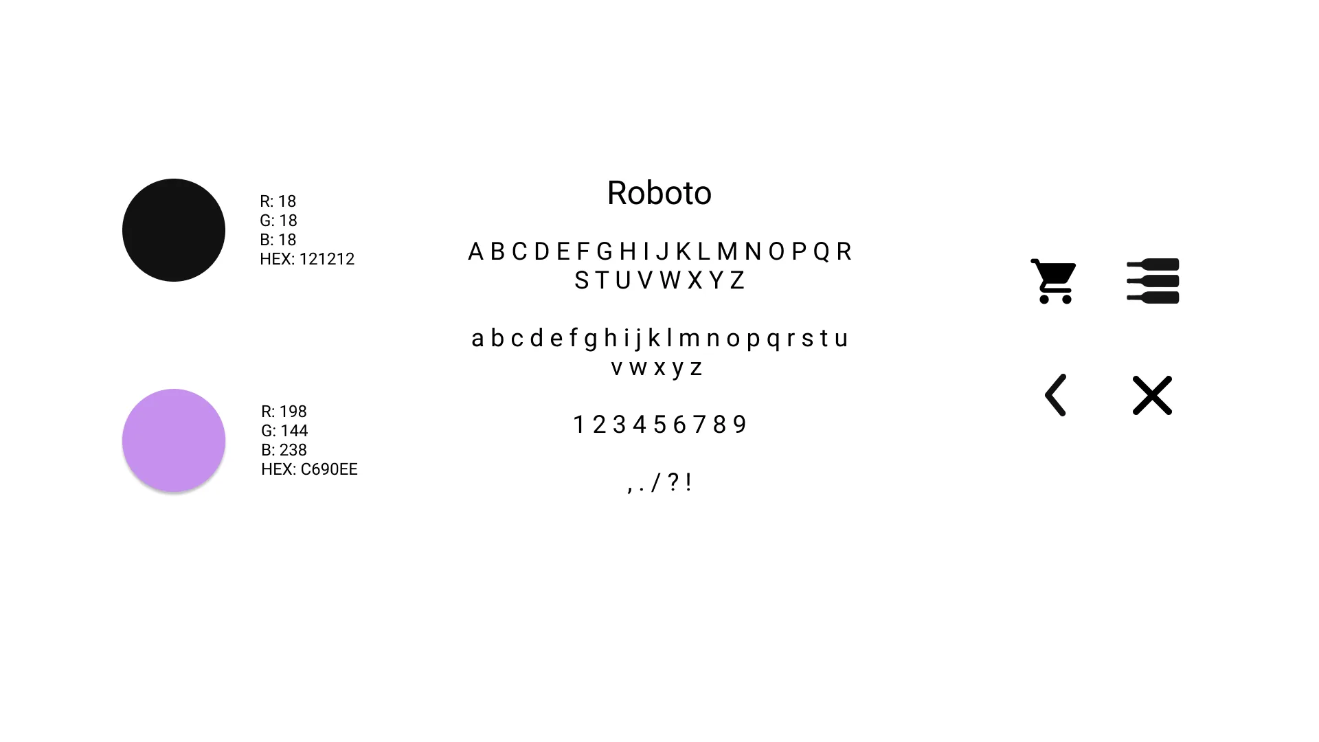 Colour, typography, iconography exploration on desktop.