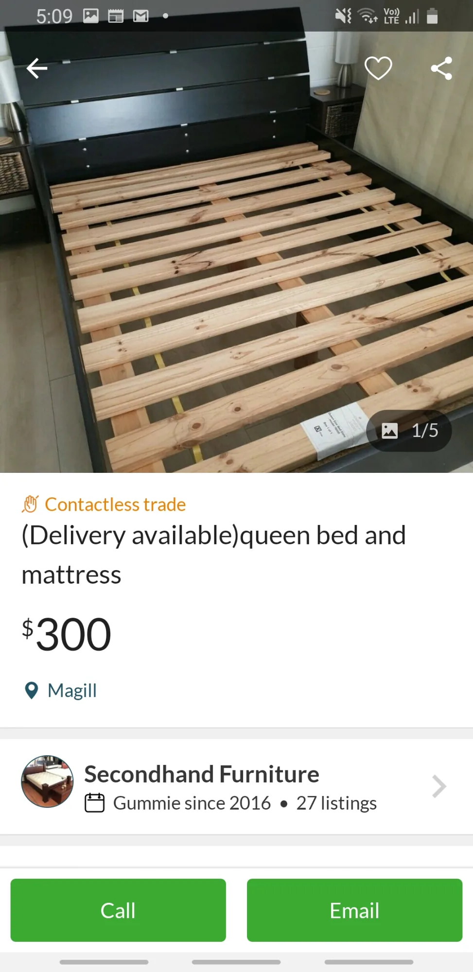 Gumtree filtered category view.