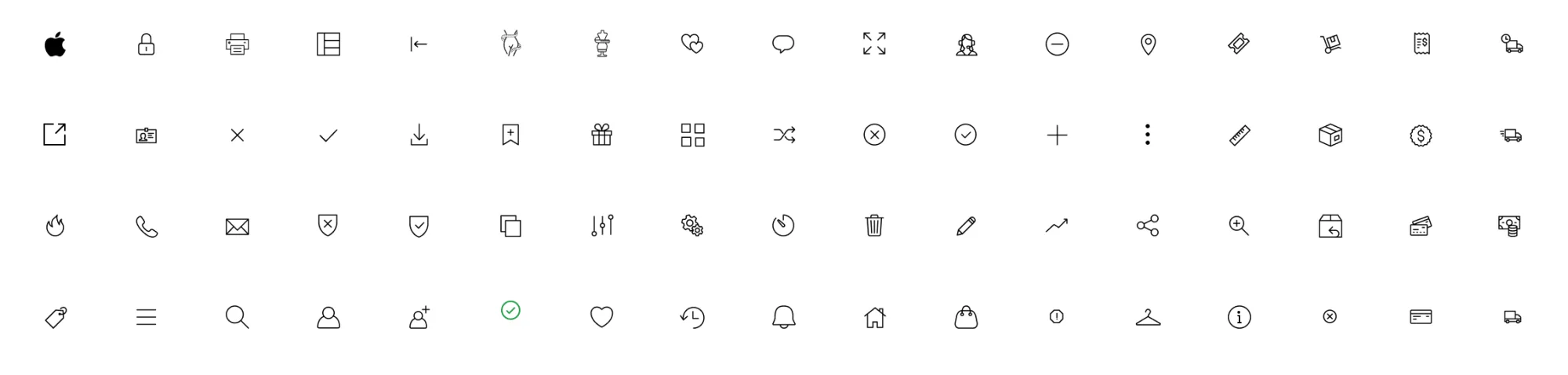 Component library overview: rows of interactive controls, forms, feedback, cards, chips and navigation patterns from the Lessy library.