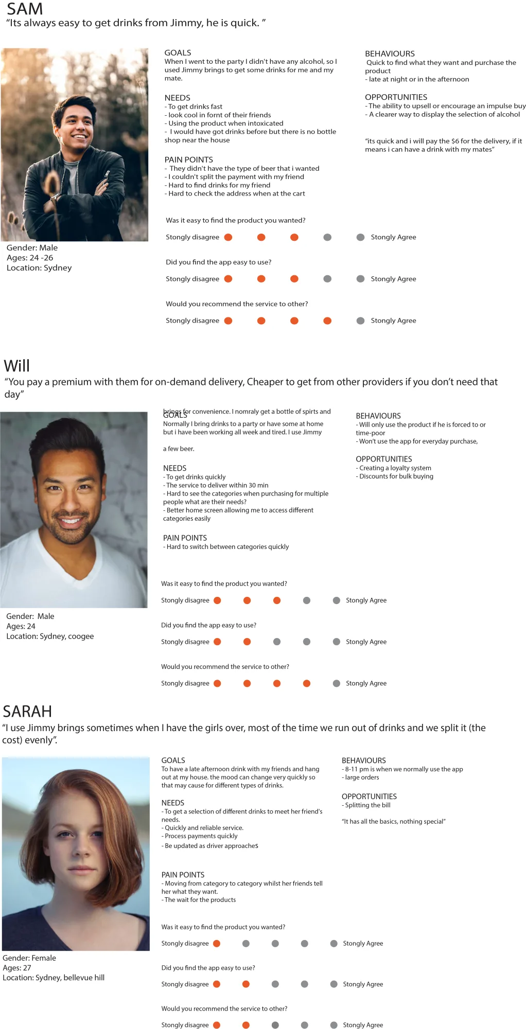Personas and journey board: six podcasting user types mapped against the Caster's setup workflow.